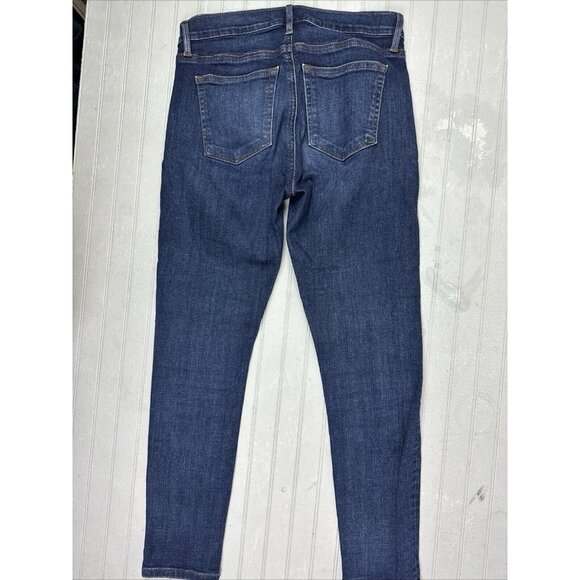 Loft Size 27 4 Womens Jeans Mid Rise Skinny Crop Stretch Dark Wash - Picture 3 of 3